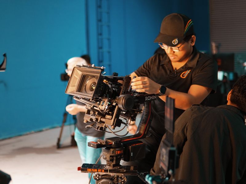 Camera and production kit laid out before being signed out